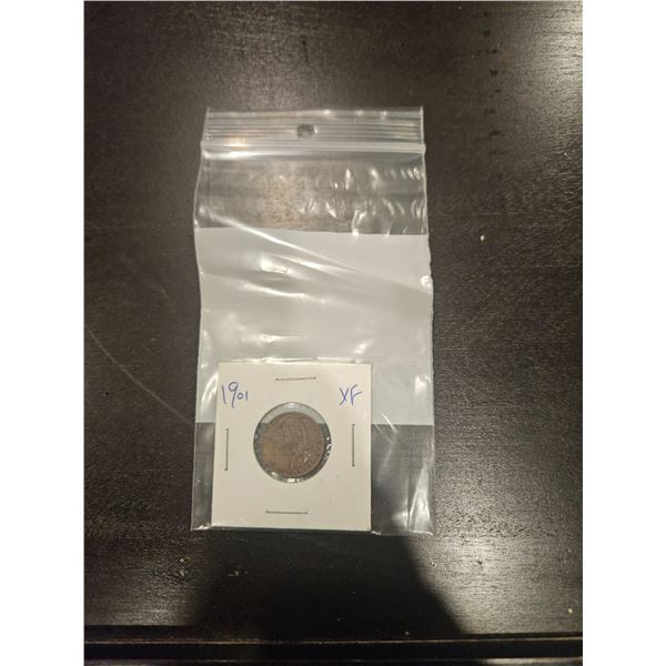 1901 Farthing coin