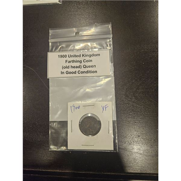 1900 UK Farthing Coin