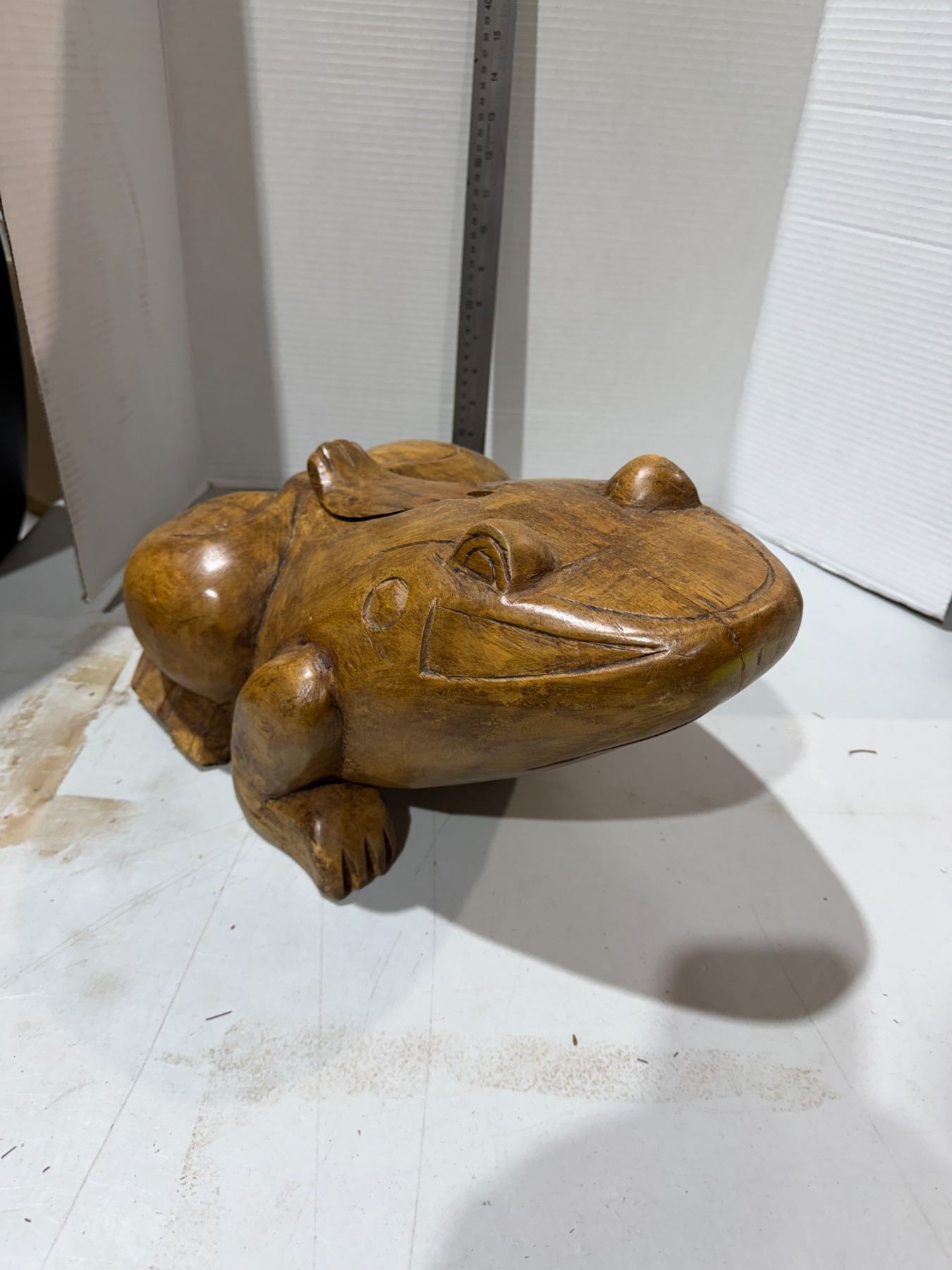 Carved frog