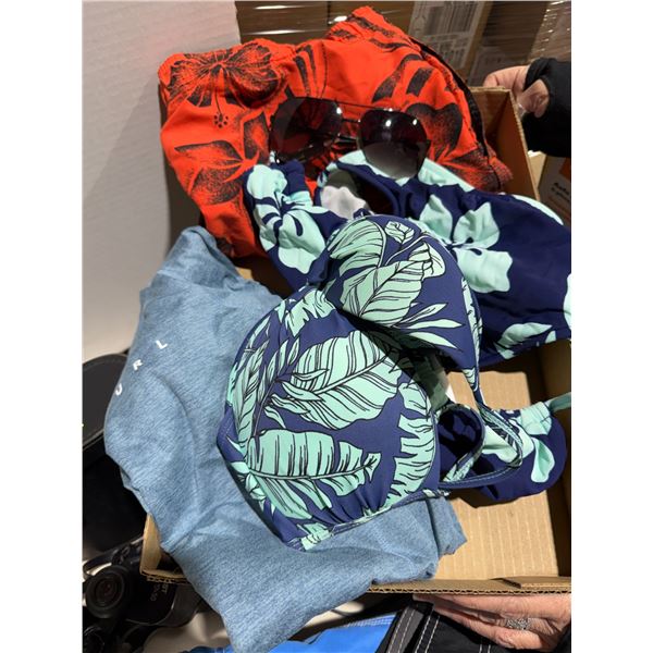 Bathing suits and sunglasses size small and size 10