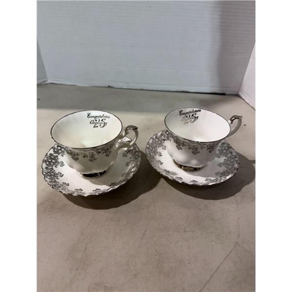 Royal Albert 25th anniversary teacups and saucers