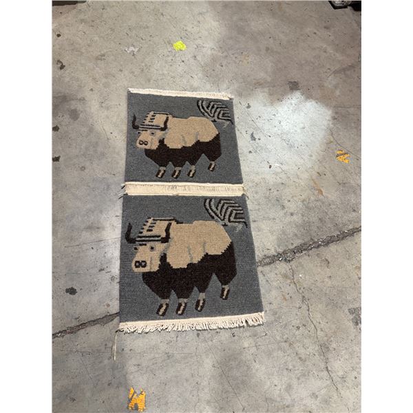 Tibetan handmade rug 33" x 16 1/2"