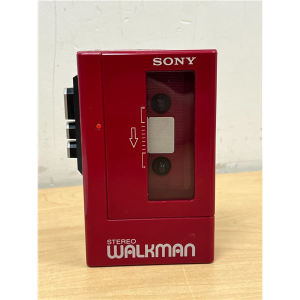 Red Sony Stereo Cassette Player Walkman WM-4