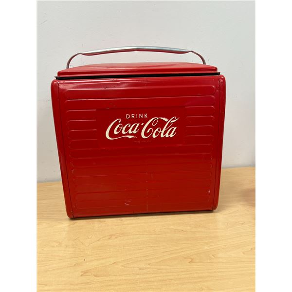 Vintage Embossed Metal Coca-Cola Picnic Cooler - see all photos for condition Coke