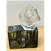 Image 1 : Swedish Mats Jonasson Wildlife Series Crystal Wolf Figure w/box & Paper Approx: 5.75"T 4.75"W