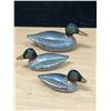 Image 4 : 3 Painted Brass Duck Figures - longest 6"