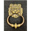 Image 1 : Brass Lion Head Door Knocker Approx: 8 x 4.75"