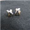 Image 1 : 14K White & Yellow gold earrings.  Beautiful! Marked 14K on post