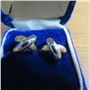 Image 2 : 14K White & Yellow gold earrings.  Beautiful! Marked 14K on post
