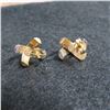 Image 4 : 14K White & Yellow gold earrings.  Beautiful! Marked 14K on post
