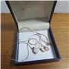 Image 2 : 10K Yellow gold chain/pendant & earrings set.  Marked 10K on chain & pendant