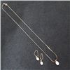 Image 6 : 10K Yellow gold chain/pendant & earrings set.  Marked 10K on chain & pendant