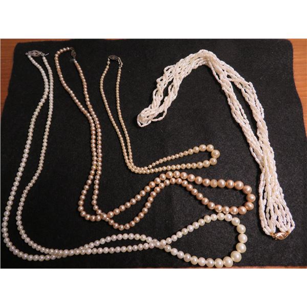 Vintage high end pearl necklaces - see description and photos