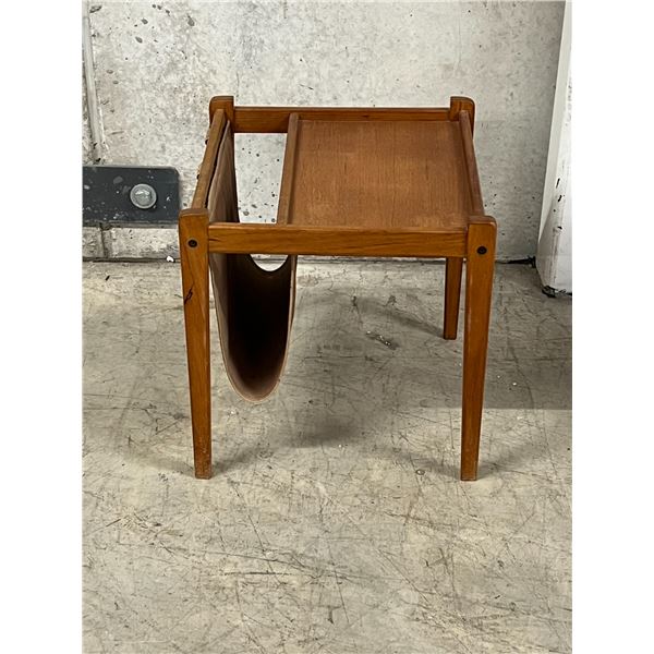 Mid Century Teak Side Table / Magazine Holder - Approx: 17.25 x 17.25 & 18"T see all photos