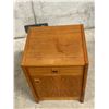 Image 3 : Teak Side Table with Storage - Approx: 17.5 x 16 & 24.25"T