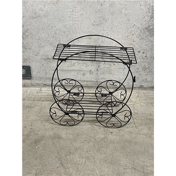 Black Wire Plant Stand / Holder - Approx: 21 x 10 & 22"T