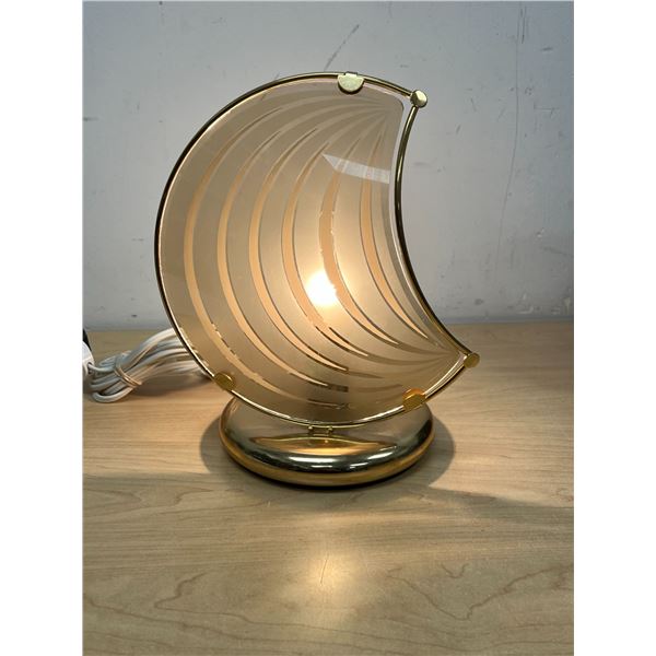 Vintage "Moon" Lamp - Brass / Glass - Works - Approx: 10"T 8"W
