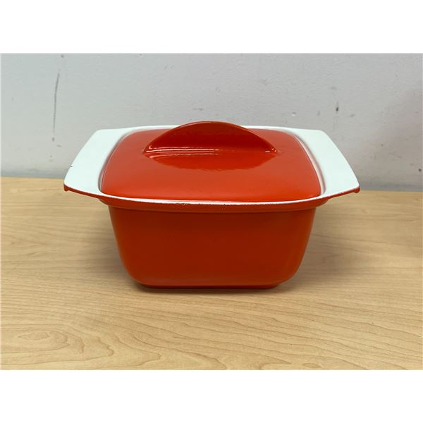 Vintage Belgian Cast Enameled Casserole - Approx: 8.5 x 7.5 & 3.5"T