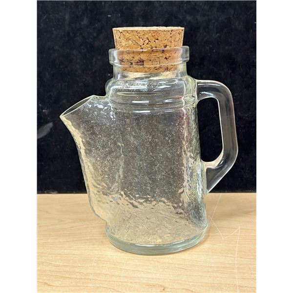 Vintage WMF Textured Glass Peanut Can Nut Dispenser 7"