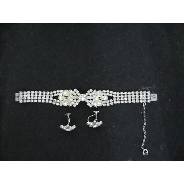 SHERMAN bracelet & clip on earrings.  Very nice!