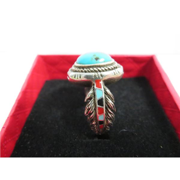 925 Silver & turquoise ring - see description and photos