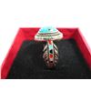 Image 1 : 925 Silver & turquoise ring - see description and photos