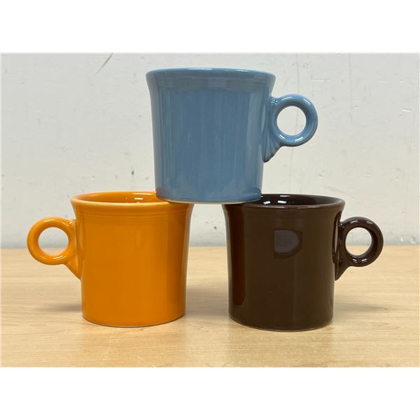 3 Fiesta Ware USA Coffee Mugs - see photos