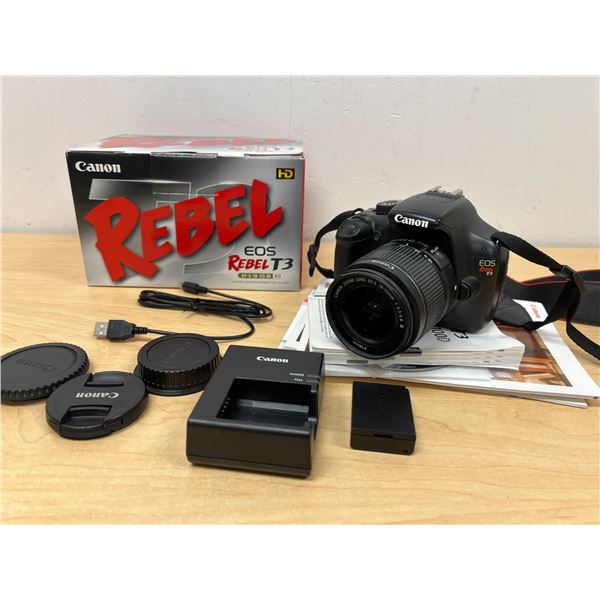 Canon EOS Rebel T3 Digital Camera With Battery, Charger & Accessories - see all photos, not tested