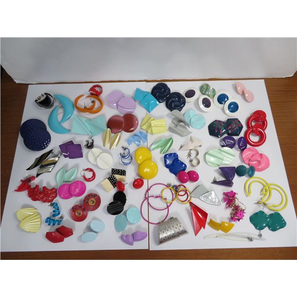 Vintage metal pierced earrings lot.  Over 60 pairs of wonderful vintage metal earrings!  So cool!