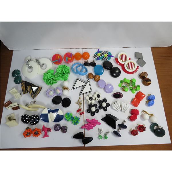 Vintage clip on earrings lot.  46 pairs of really cool vintage clip on earrings!