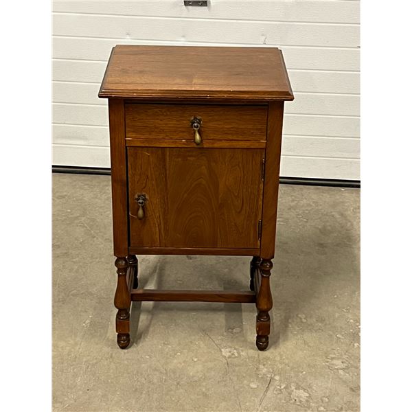 Vintage Wooden Side Table With Storage Approx: 16 x13 & 27"T
