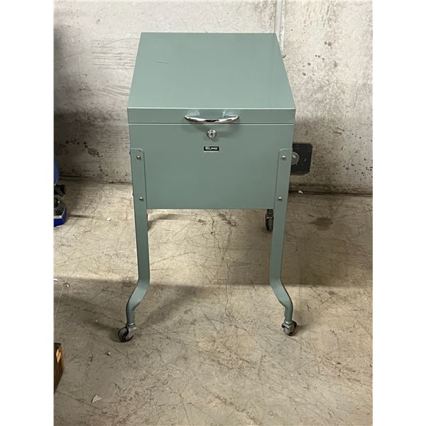 Flip Top Metal Cabinet on Casters - Approx: 14.5 x 18.5 & 27"T