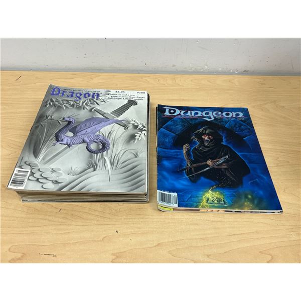 10 Vintage Dragon / Dungeon RPG Magazines - Mixed lot (mostly 80s), see all photos