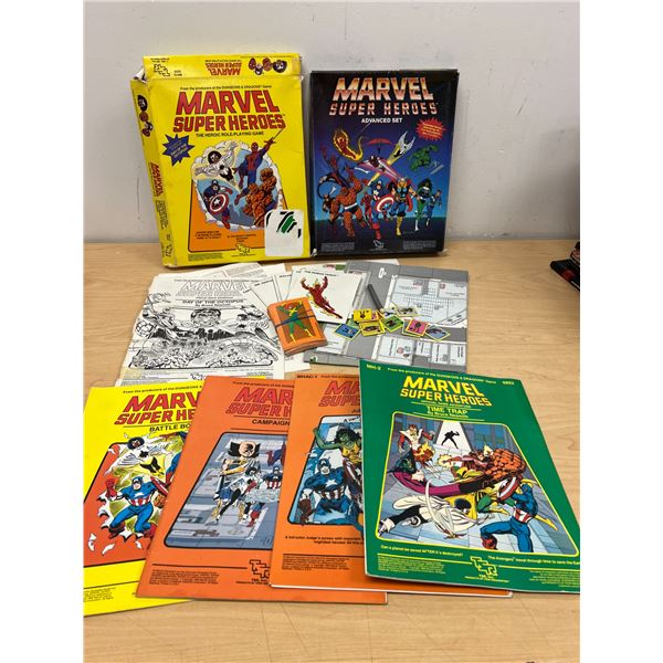 TSR Marvel Super Heroes Lot - Boxes are rough - not complete, see all photos for details