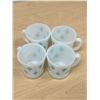 Image 4 : 4 Fire King Turquoise Kite Pattern D Handle Coffee Mugs (couple small chips/rough spots)
