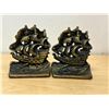 Image 2 : 2 Vintage Metal Ship Bookends - Approx: 5.5"T 4.75"W