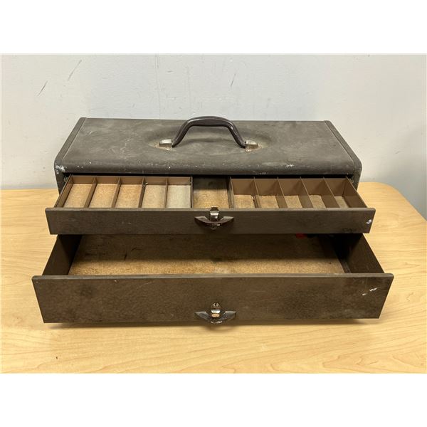 Cool Kennedy Kits Metal 2 Drawer Tool Box Approx: 20 x8.5" & 6.75"T