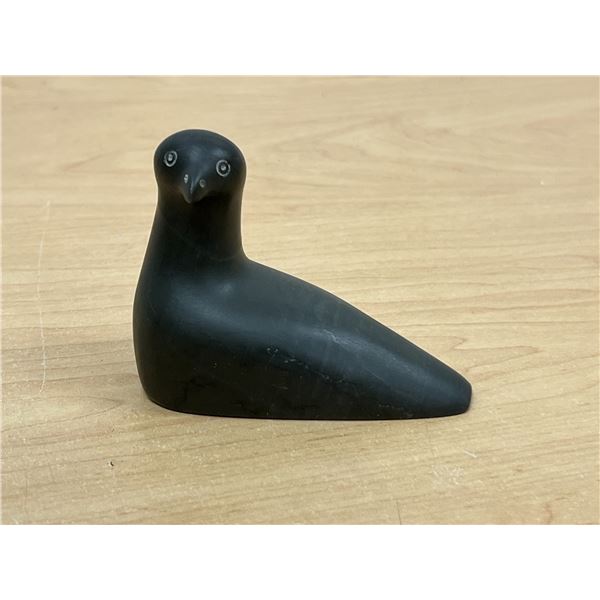 Signed with Sticker Inuit Soapstone Carving 3.25"W