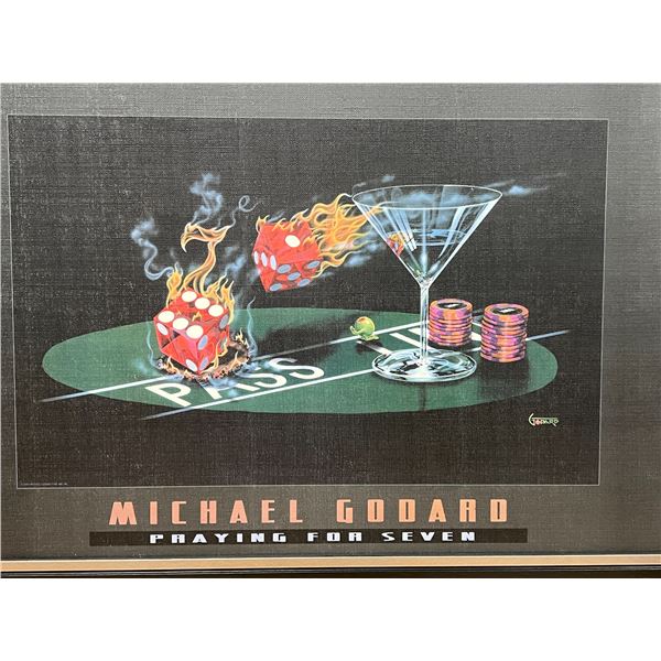 Michael Godard "Praying for Seven" Framed Art - Larger piece Approx: 40.5 x 28.5" (see photos)