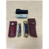 Image 1 : 3 Folding Knives with Holders - see all photos for details