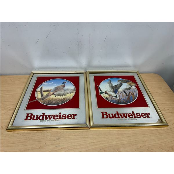 Budweiser Beer Bar Mirrors (frames as is, see photos) Approx: 14x16.5"