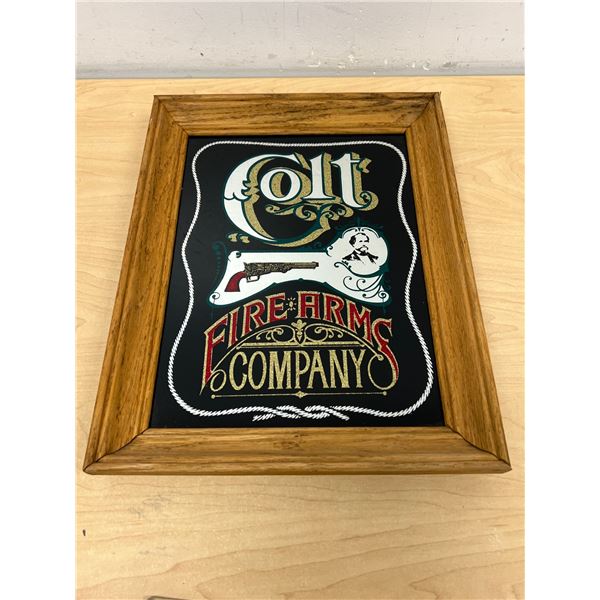 Colt Fire Arms Company Decorative Bar / Man Cave Mirror Guns Approx: 14.25x11.25"