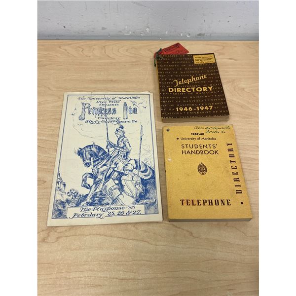Vintage UofM Glee Club Princess Ida Program & Two 1940s Telephone Directory Books