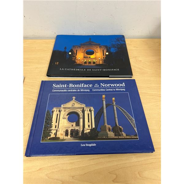 Saint-Boniface & Norwood HC Books - one is bilingual / one is French