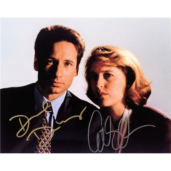 Gillian Anderson and David Duchovny X Files signed promo photo