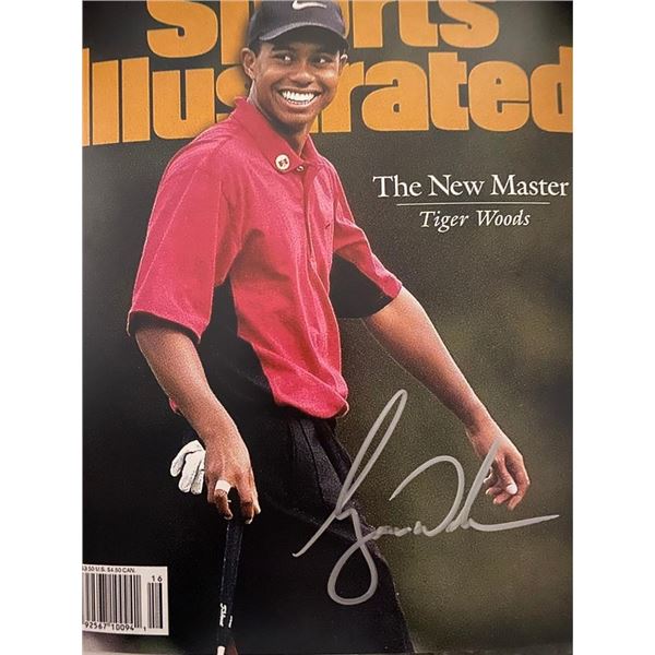 Tiger Woods signed Sports Illustrated magazine photo