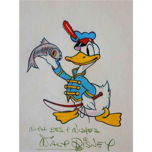 Donald Duck sketch signed by Walt Disney