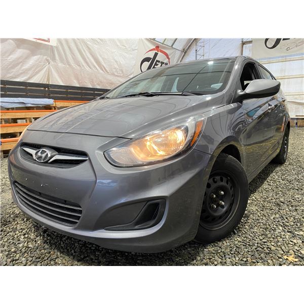 PARKSVILLE - 2013 HYUNDAI ACCENT GREY 191651 KMS "NO RESERVE" - D126059