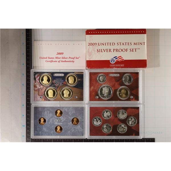 2009 US SILVER PROOF SET (WITH BOX) 18 PIECES