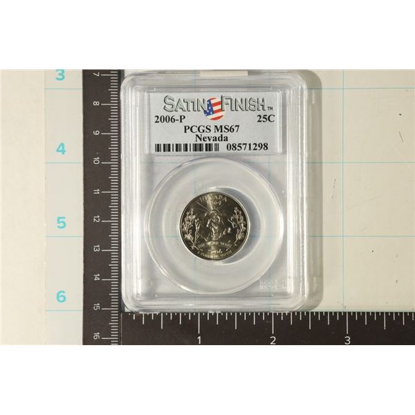 2006-P NEVADA QUARTER PCGS MS67 SATIN FINISH